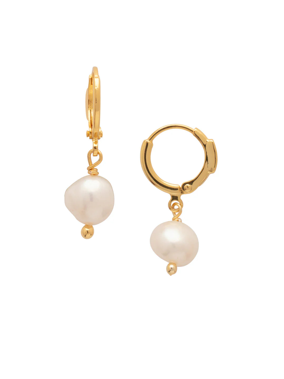 Pearl Huggie Hoop Earring