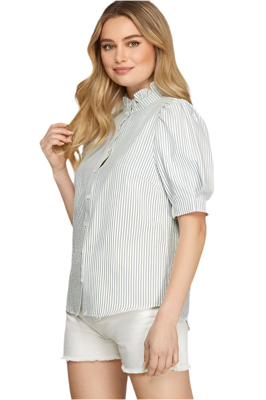 Linen Stripe Blouse