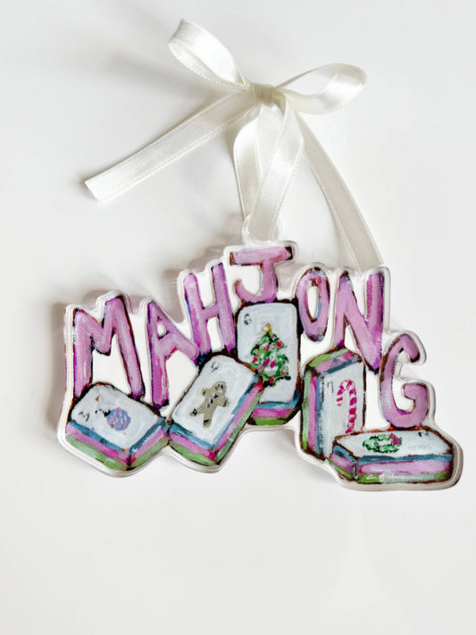 Mahjong Christmas Acrylic Christmas Ornament | Wreath Charm