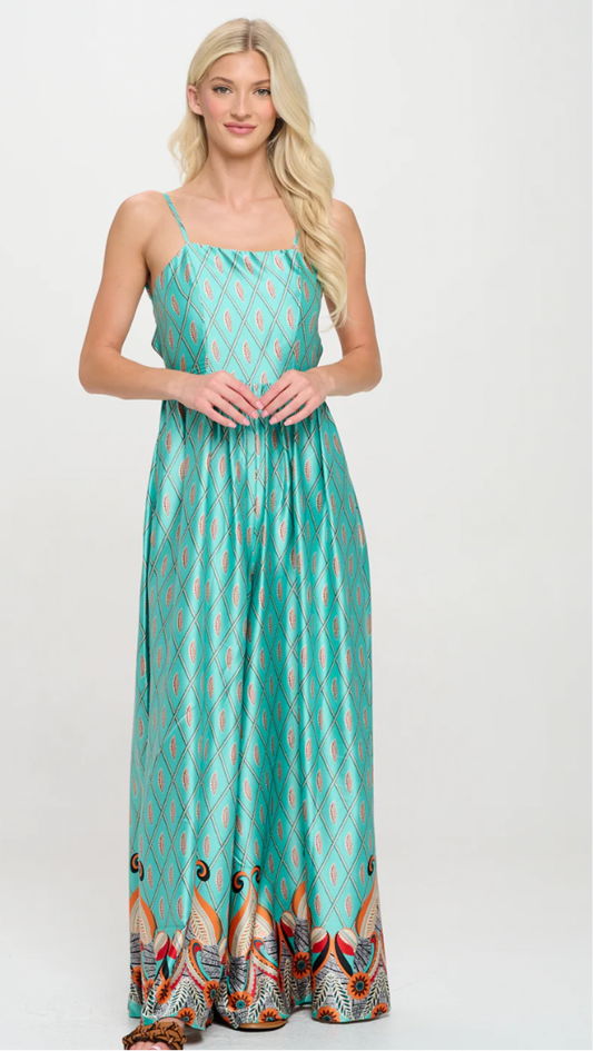 Feather Teal Jumpsuit