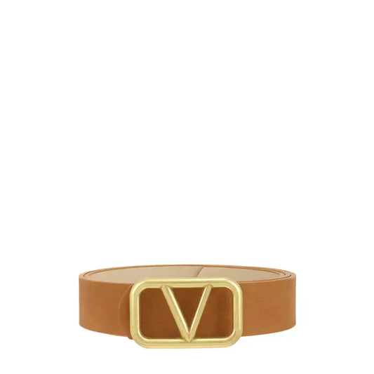 METAL V BUCKLE LEATHER BELT