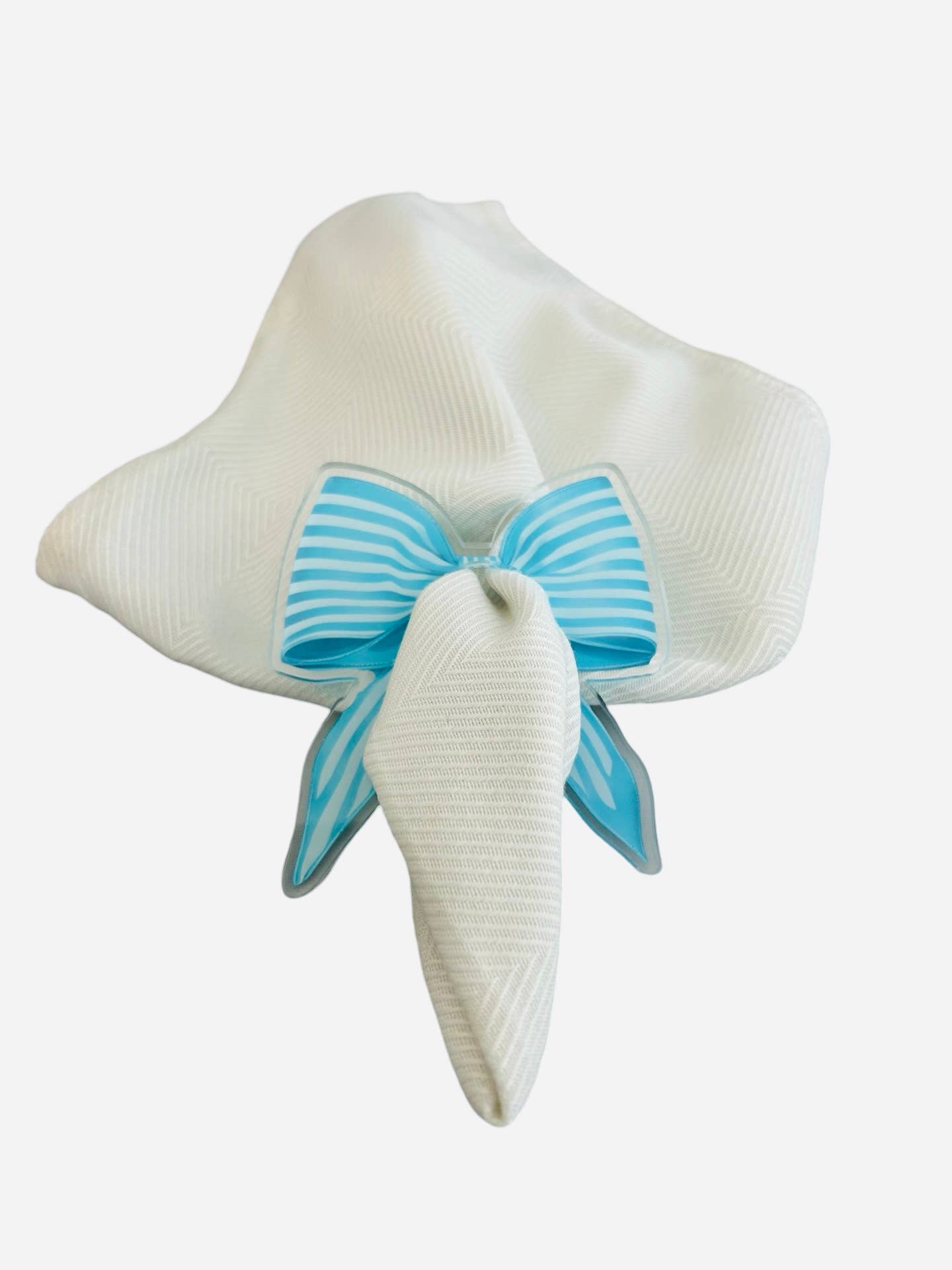 Acrylic Napkin Ring, Blue Bow Set of 4