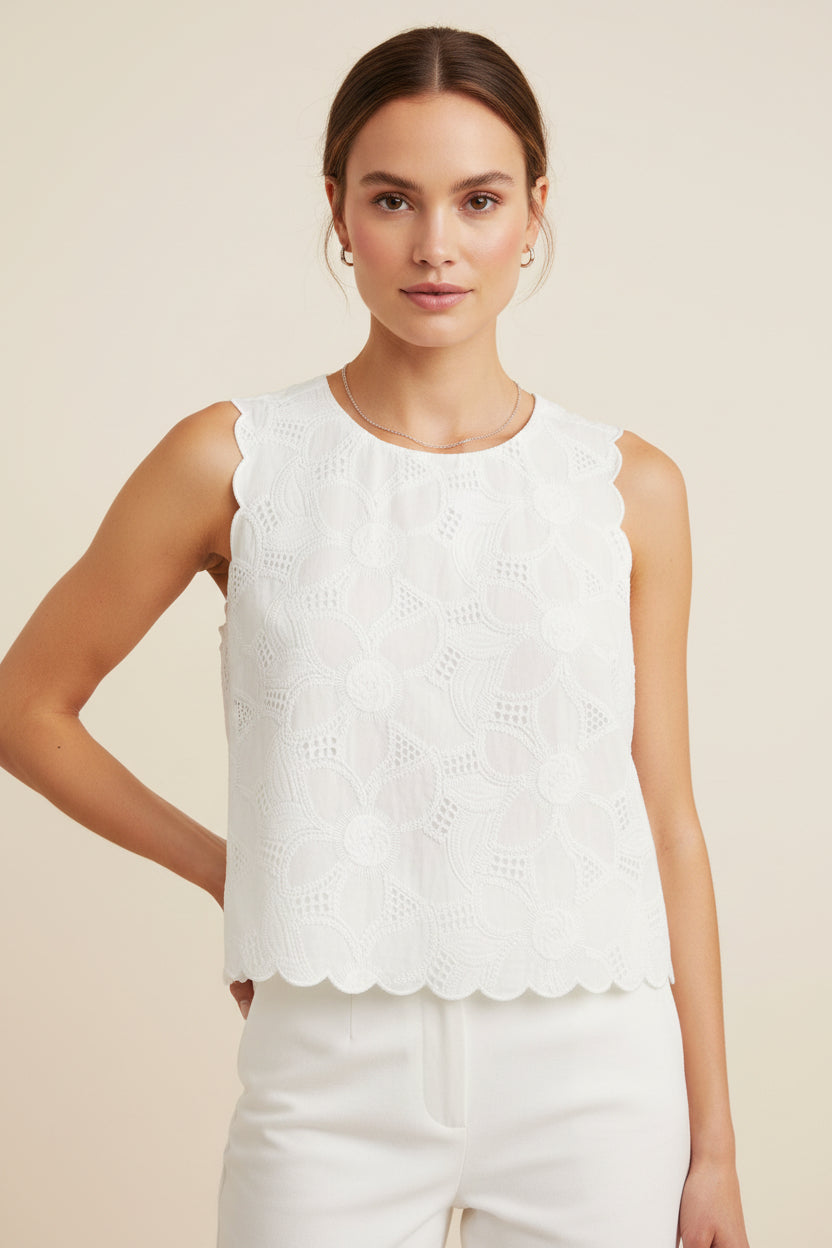 Eyelet Cotton Scallop