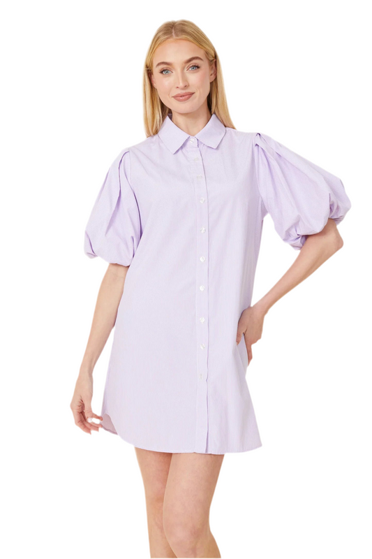 Puff Sleeve Stripe Dress