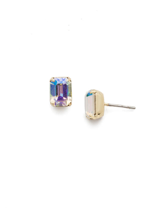 Mini Emerald Cut Aurora Borealis Earring