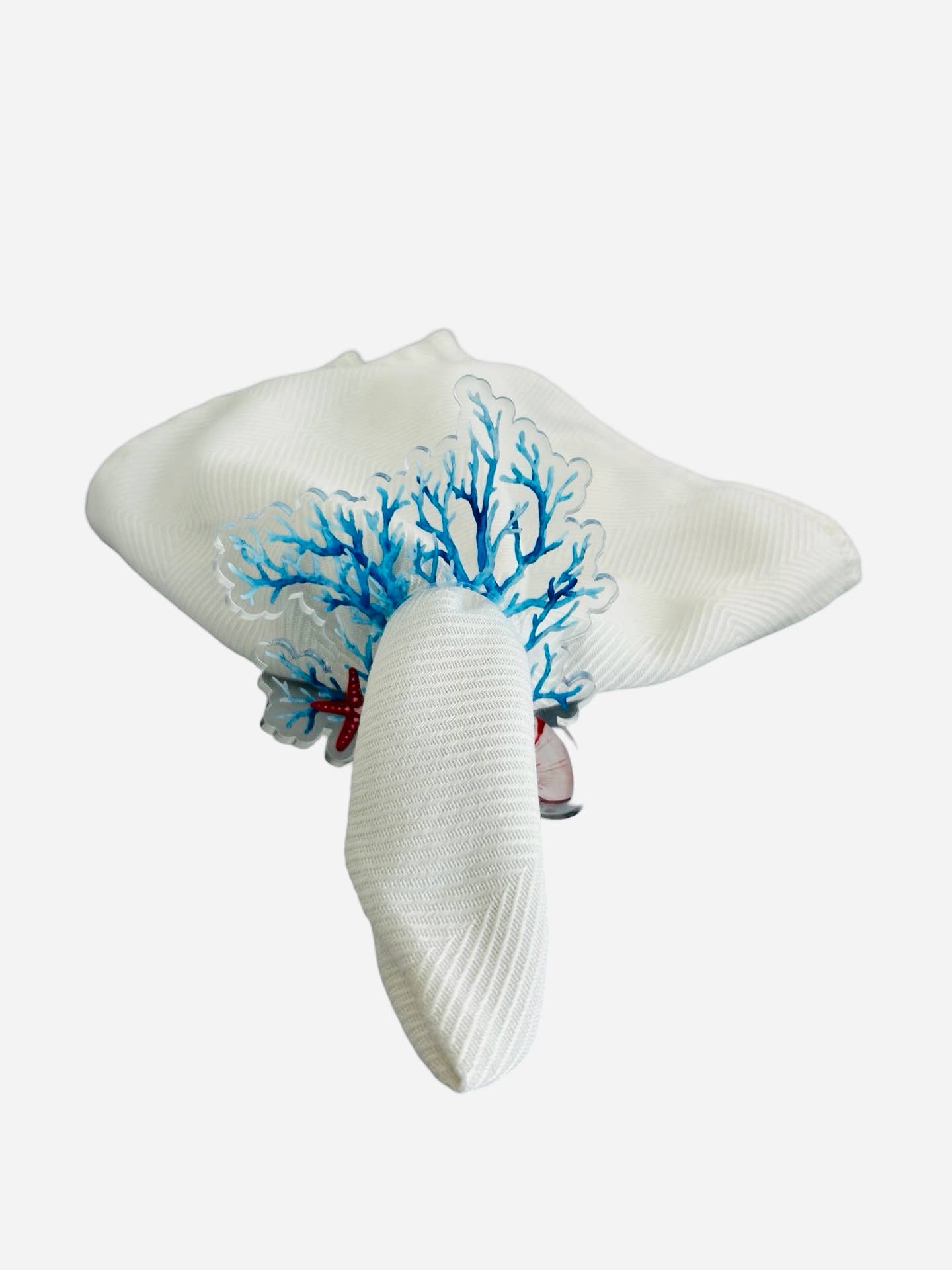 Acrylic Napkin Ring, Blue Coral  Set of 4