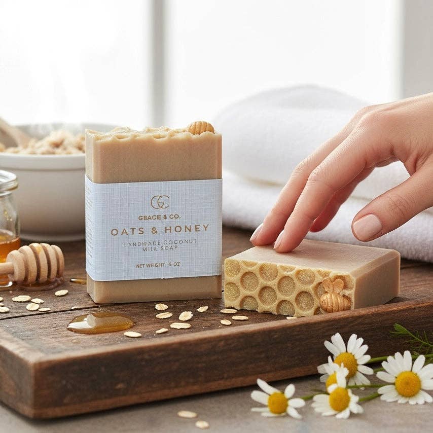Oats & Honey Coconut Milk Soap - Gentle Soothing Bar