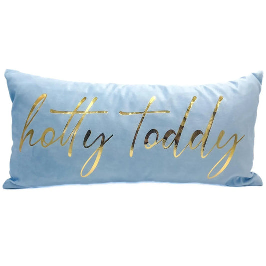 Powder Blue Velvet Gold Foil Hotty Toddy Pillow