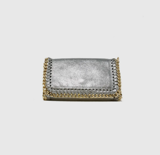 Genuine Italian Leather With Gold Chain Crossbody Bag