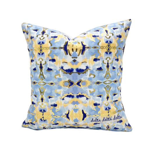 TriDelta Gold Foil Kaleidoscope Greek Sorority Pillow