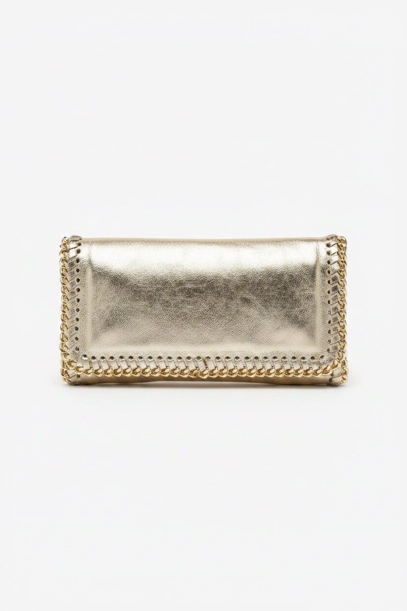 Genuine Italian Leather Large Crossbody Clutch