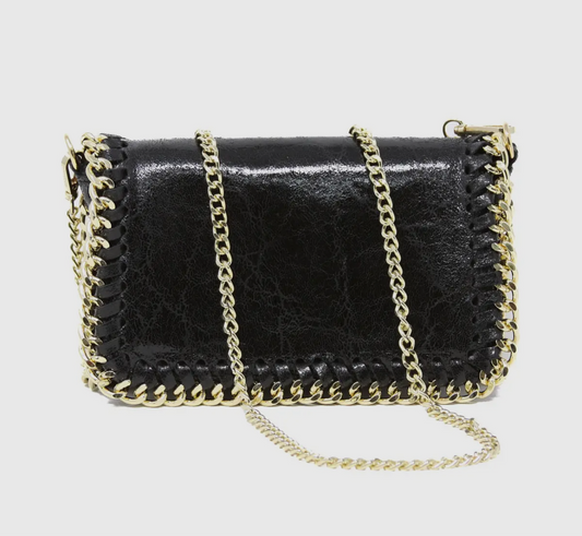 Genuine Italian Leather With Gold Chain Crossbody Bag