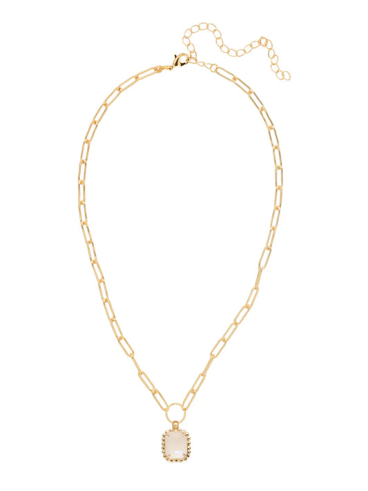 Octavia Ultra White Scallop Pendent Necklace