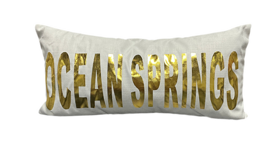 Ocean Springs Gold Foil Pillow