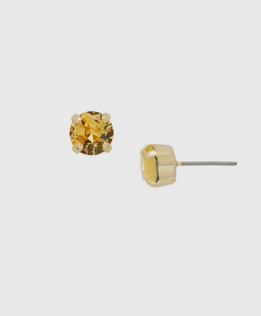Light Topaz Simple Stud