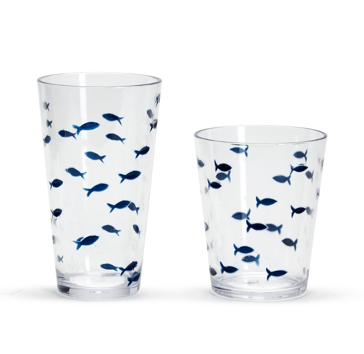 Blue Fish Acrylic Drinking Glasses