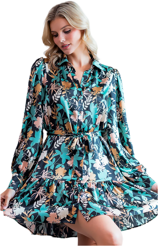 Muted Floral Button Down Mini