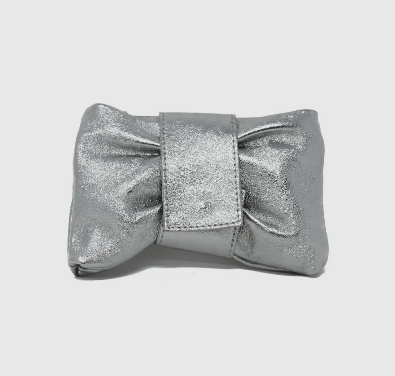 Genuine Leather Mini Bow Clutch