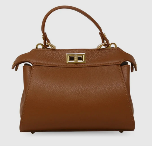 Genuine Italian Leather Large Top Handle And Crossbody