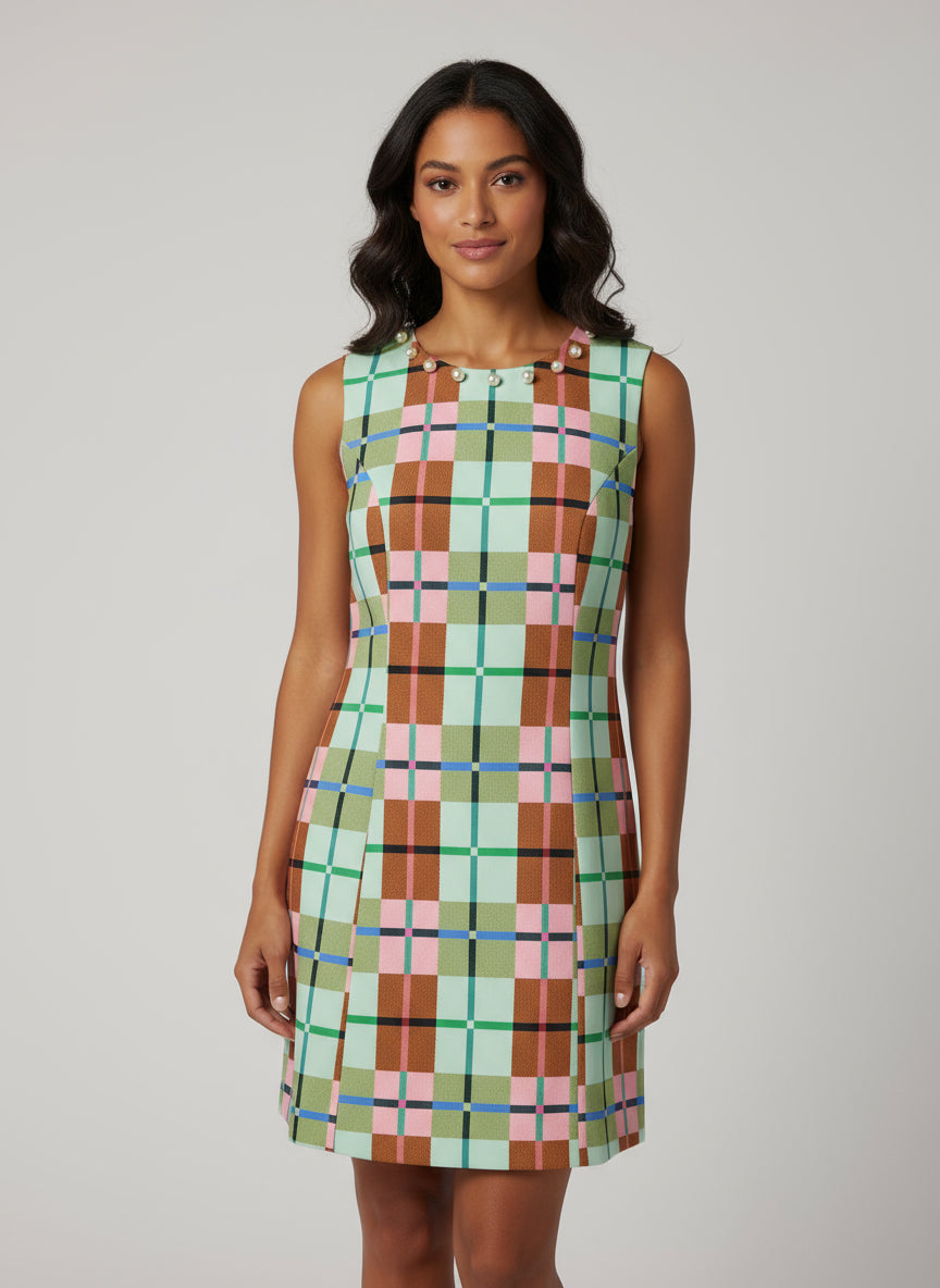 Pearls and Plaid Dress