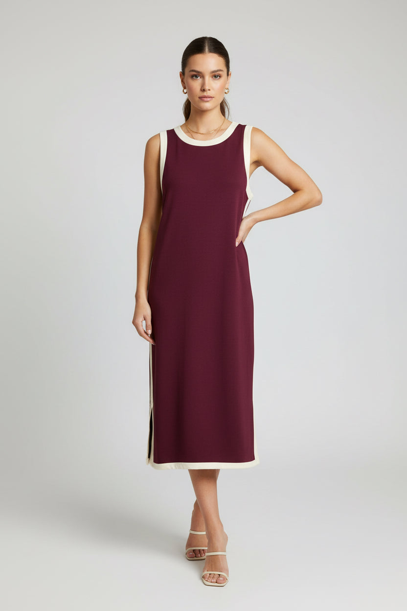 Merlot Cloud Soft Sleeveless Midi Dress