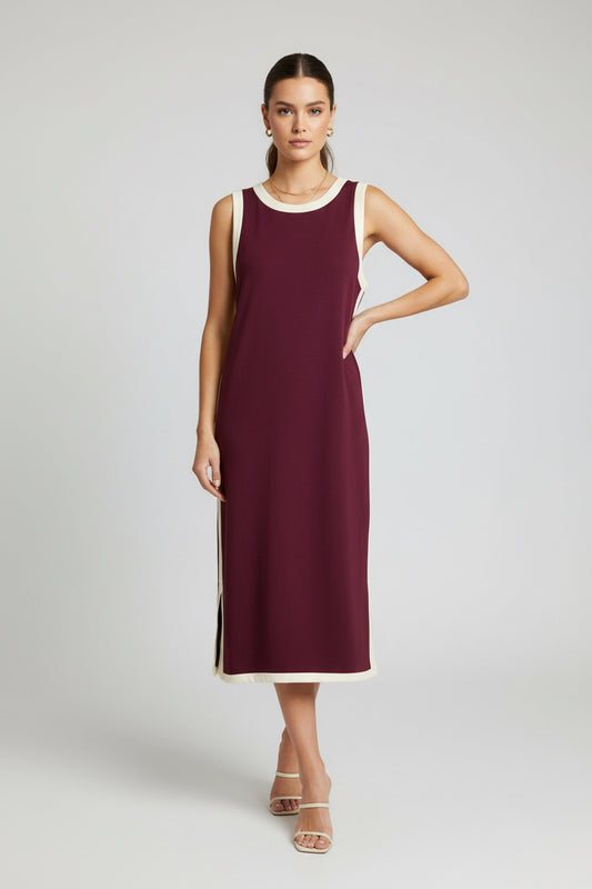 Merlot Cloud Soft Sleeveless Midi Dress