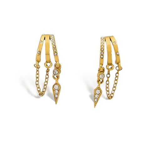 Water Resistant Dagger Dangle Earrings