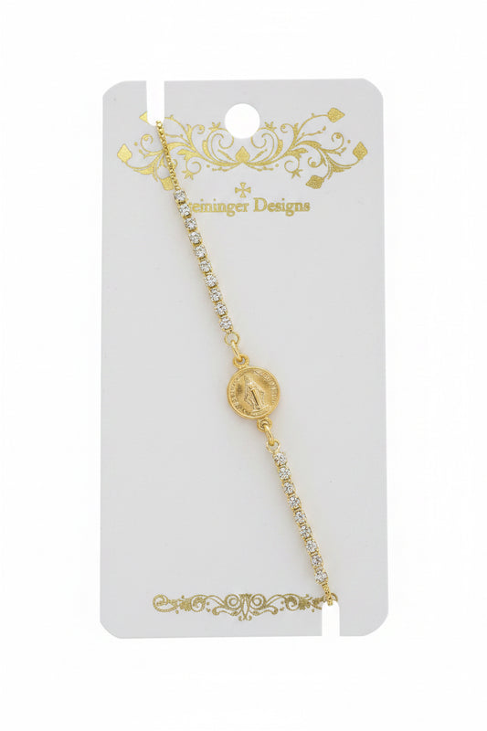 Virgin Mary CZ Bracelet