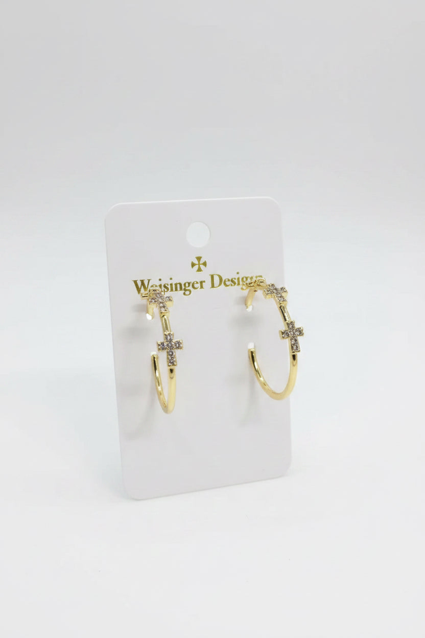 Cross Hoop Earring