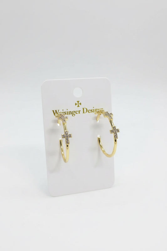Cross Hoop Earring