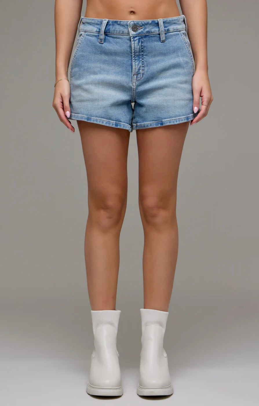 Finn High Rise Clean Hem Shorts