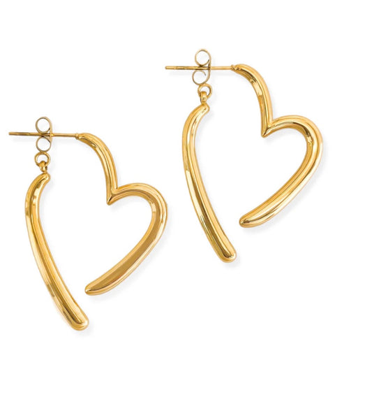 Water Resistant Heart Earrings