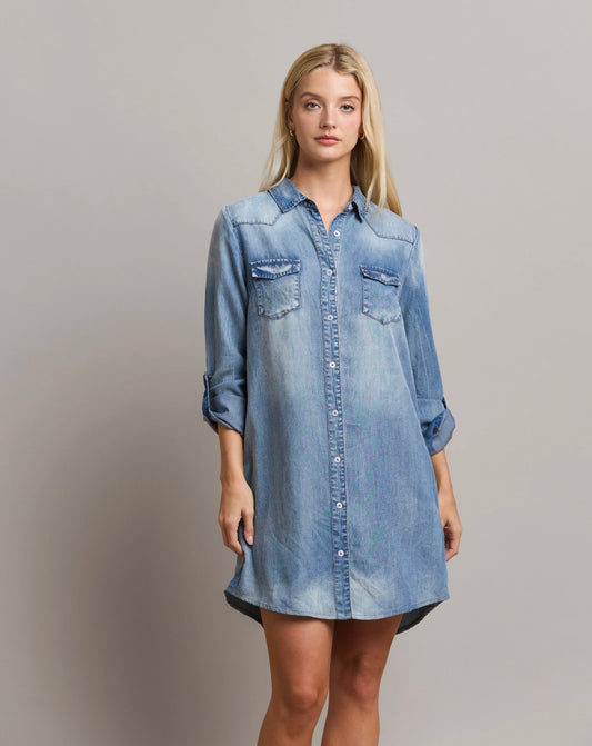 Denim Button Down Dress