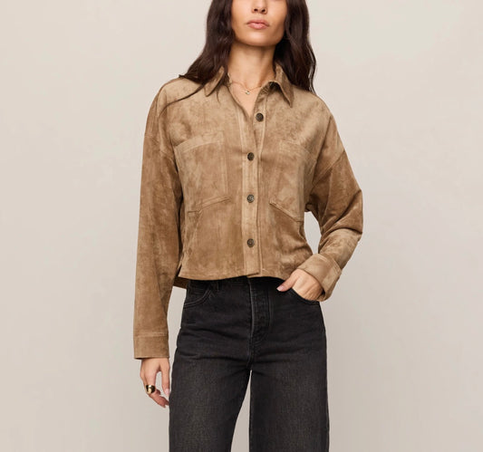 All Day Cropped Suede Jacket