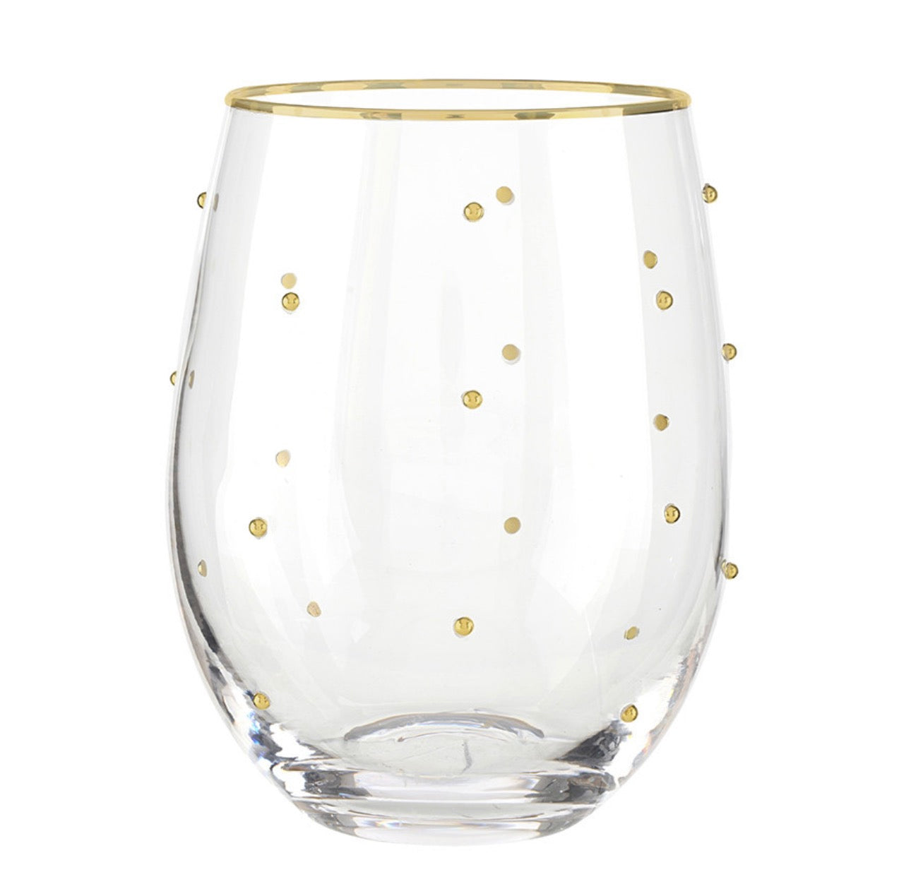 Gold Dotted Wine Glass