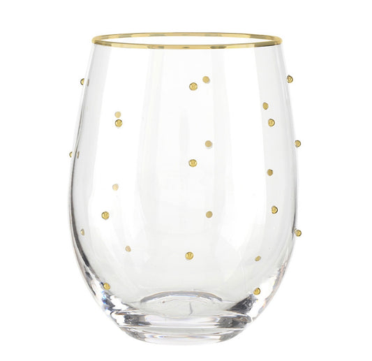 Gold Dotted Wine Glass