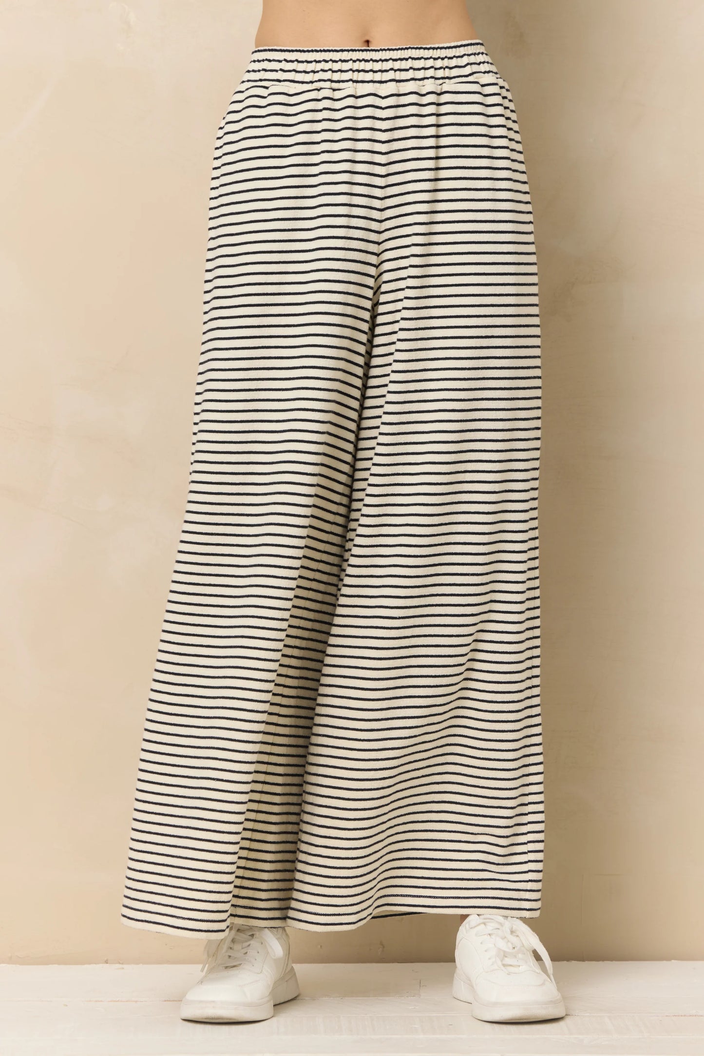 Ivory And Black Wide Leg Pant