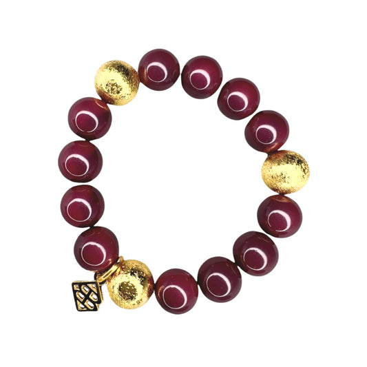 Maroon Beaded Bracelet