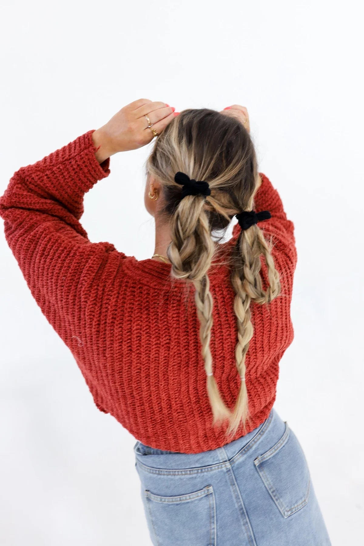 Bow Slick Back Ponytails (Pack Of Three)