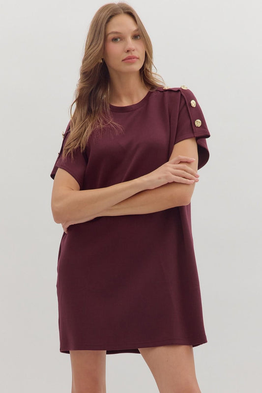 Burgundy Button Mini