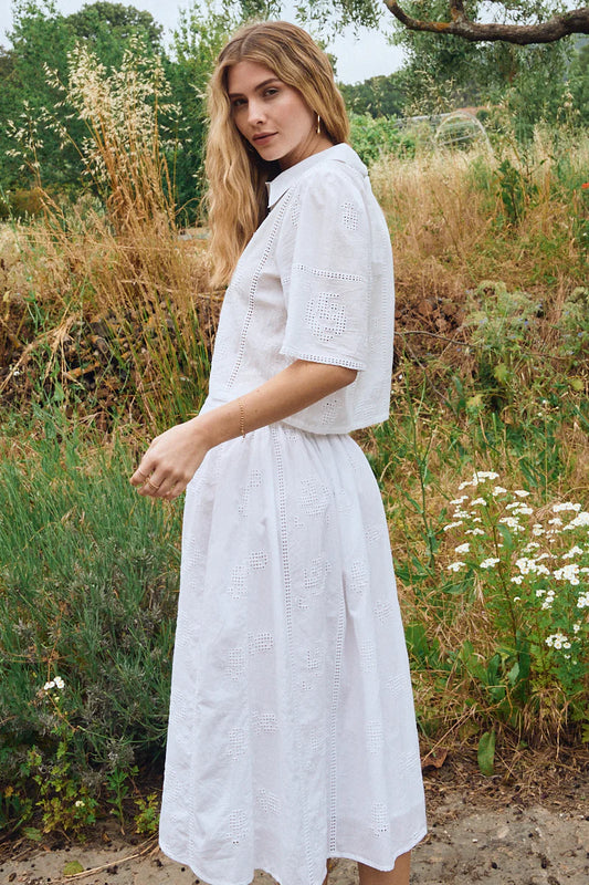 Ladies Woven Eyelet Skirt