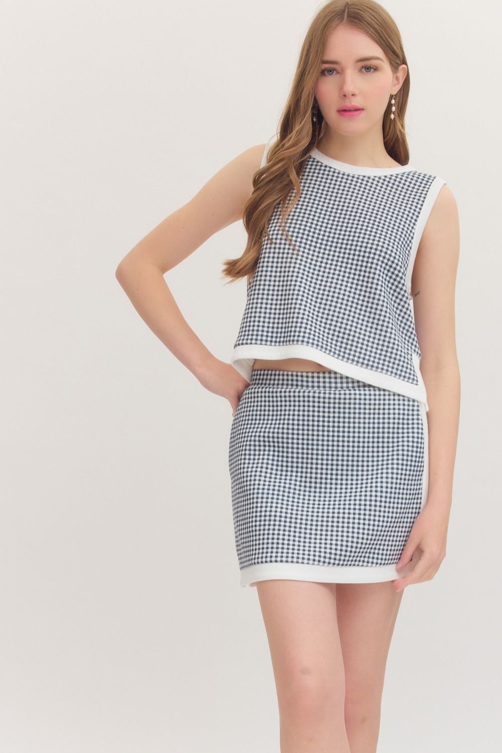Gingham Cloud Athleisure Skirt