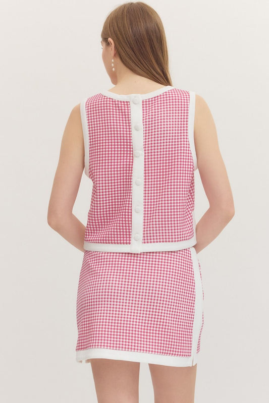 Gingham Cloud Athleisure Tank