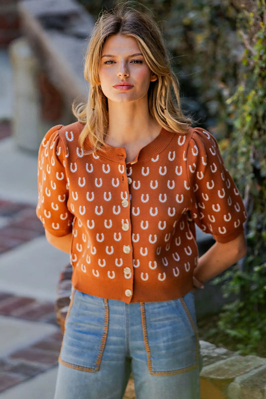 Horseshoe Pattern Cardigan
