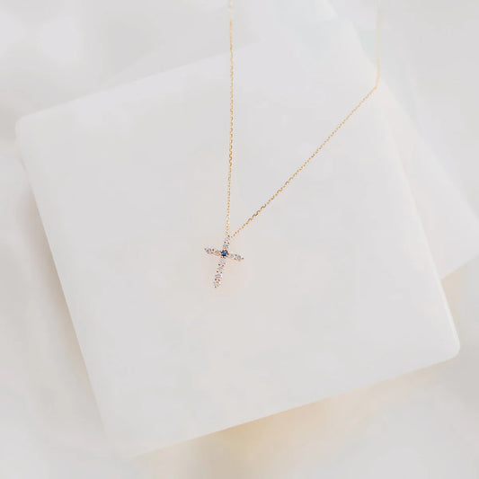 Heart Of Mary Diamond And Sapphire Necklace