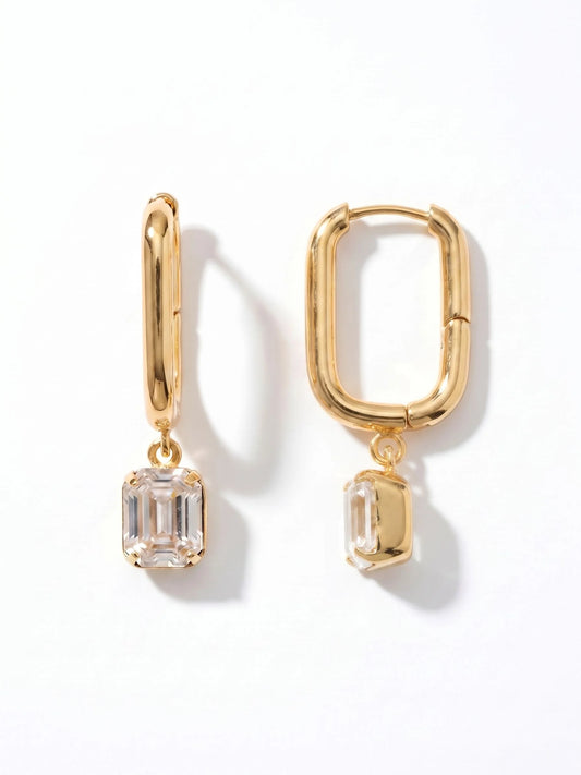 Crystal Octavia Rectangle Hoop