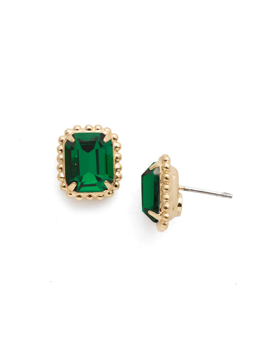 Emerald Octavia Scalloped Earrings