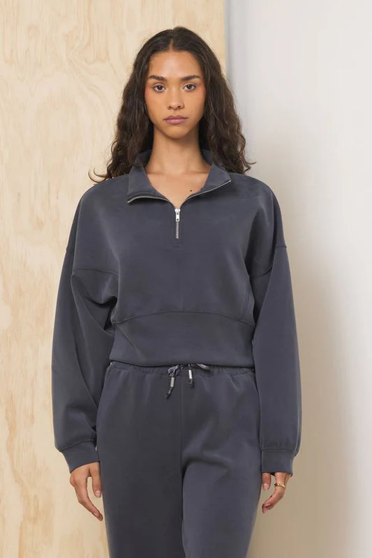 Graphite Luxe Cloud Quarter Zip