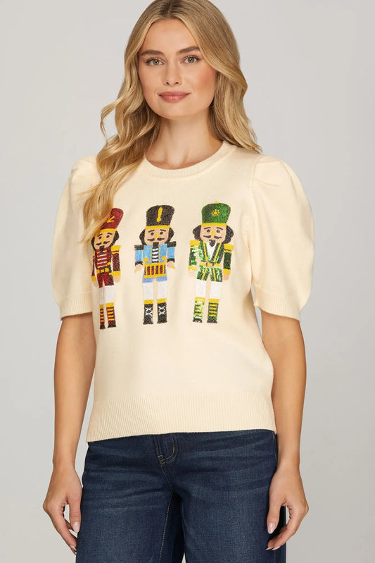 Sequin Nutcracker Sweater