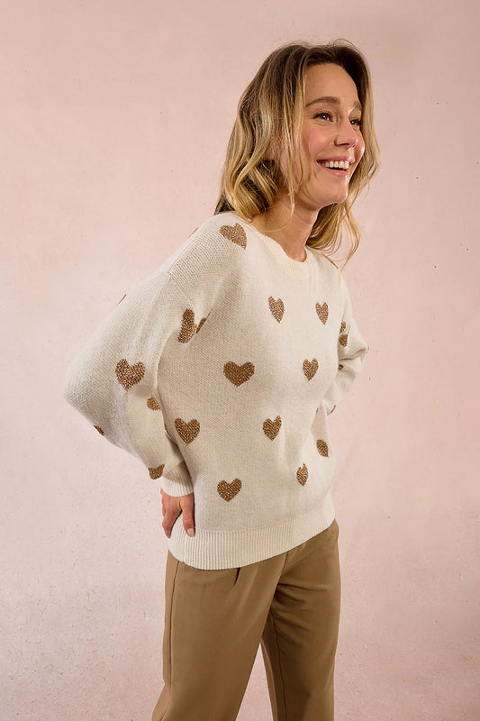 Ladies Knitted Heart Sweater